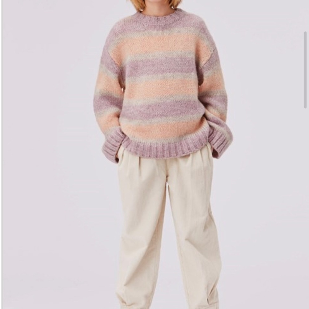 Molo Striped Sweater in Pink and Peach. euro 146/152